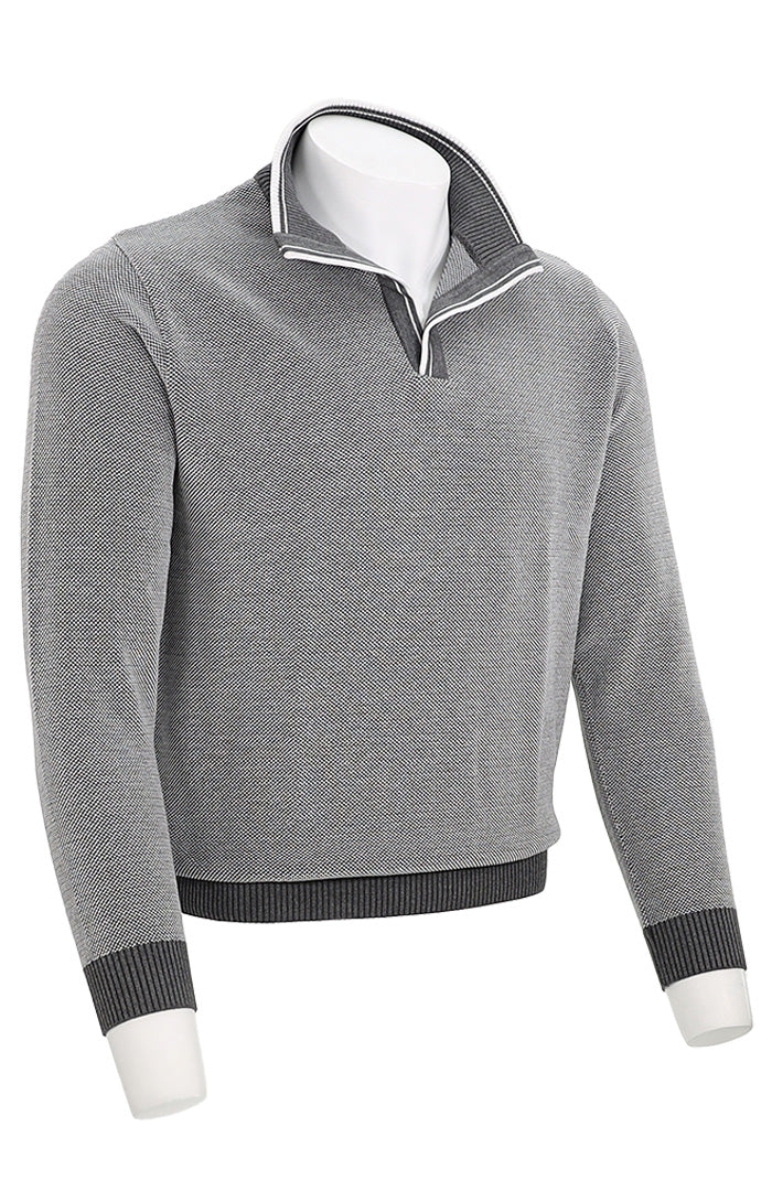 St. Croix Crystal Stitch Open Mock | Gray