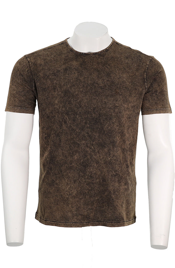 John Varvatos Gould Short Sleeve Crew Neck For Men In Sienna Brown - Mondo Uomo