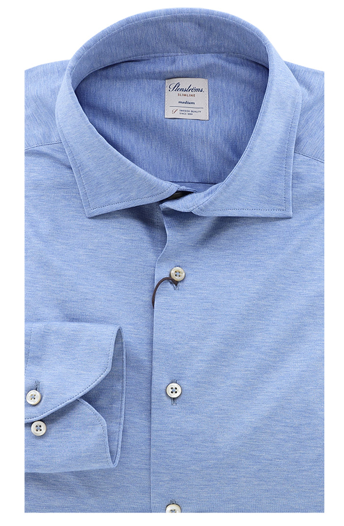 Stenströms Blue Active Stretch Shirt | Men | Men's Shirts | Slimline | Size: XL | Blue | Solid