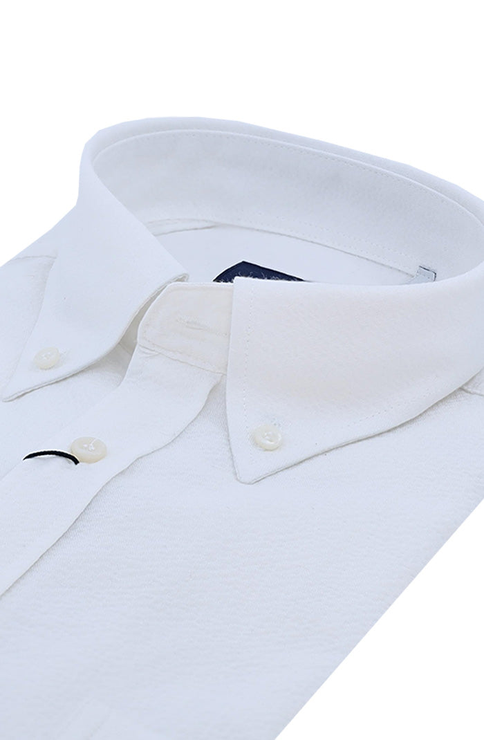 Paul and Shark Men's Cotton White Button Down Shirt Close Up 25413012