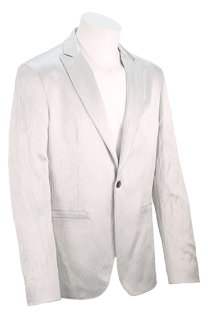 John Varvatos Men's Peak Lapel Jacket In Light Grey Angled View Mondo Uomo