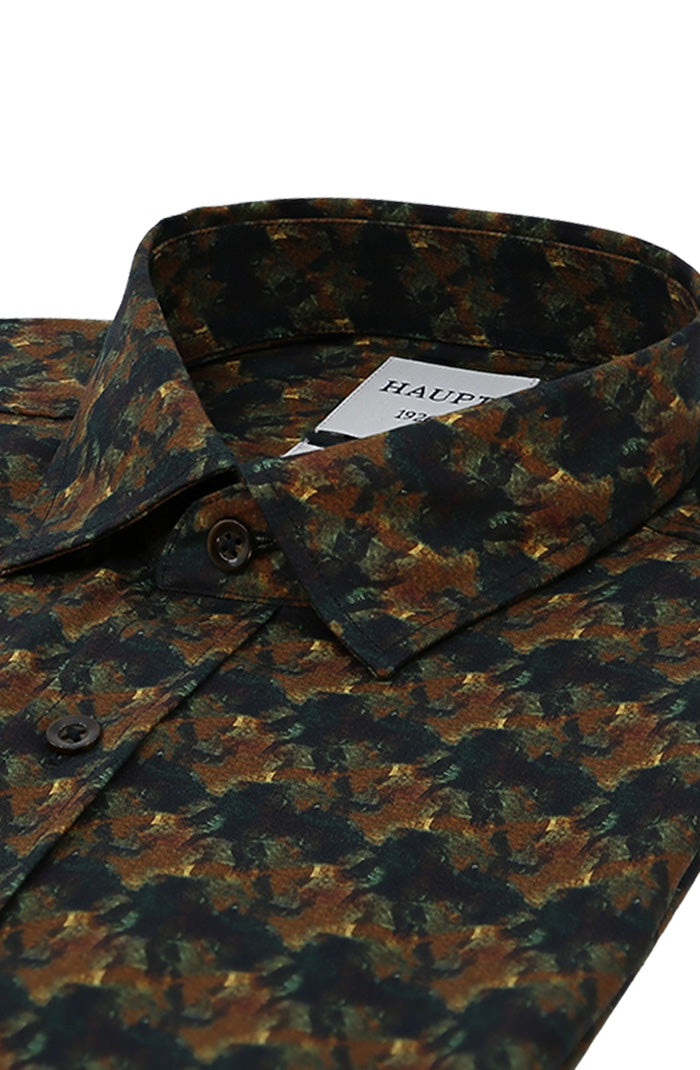 Haupt Men's Long Sleeve Shirt In brown, black, and amber tones 9022-2324