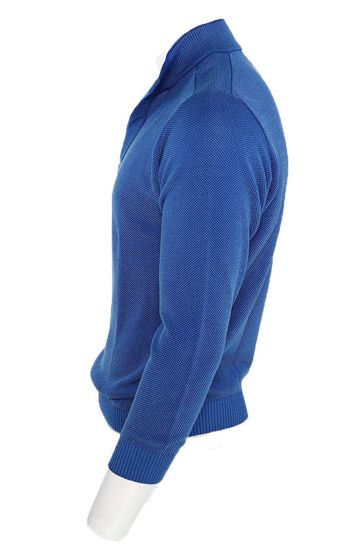 St. Croix Open Mock Crystal Stitch Sweater, BRIGHT BLUE
