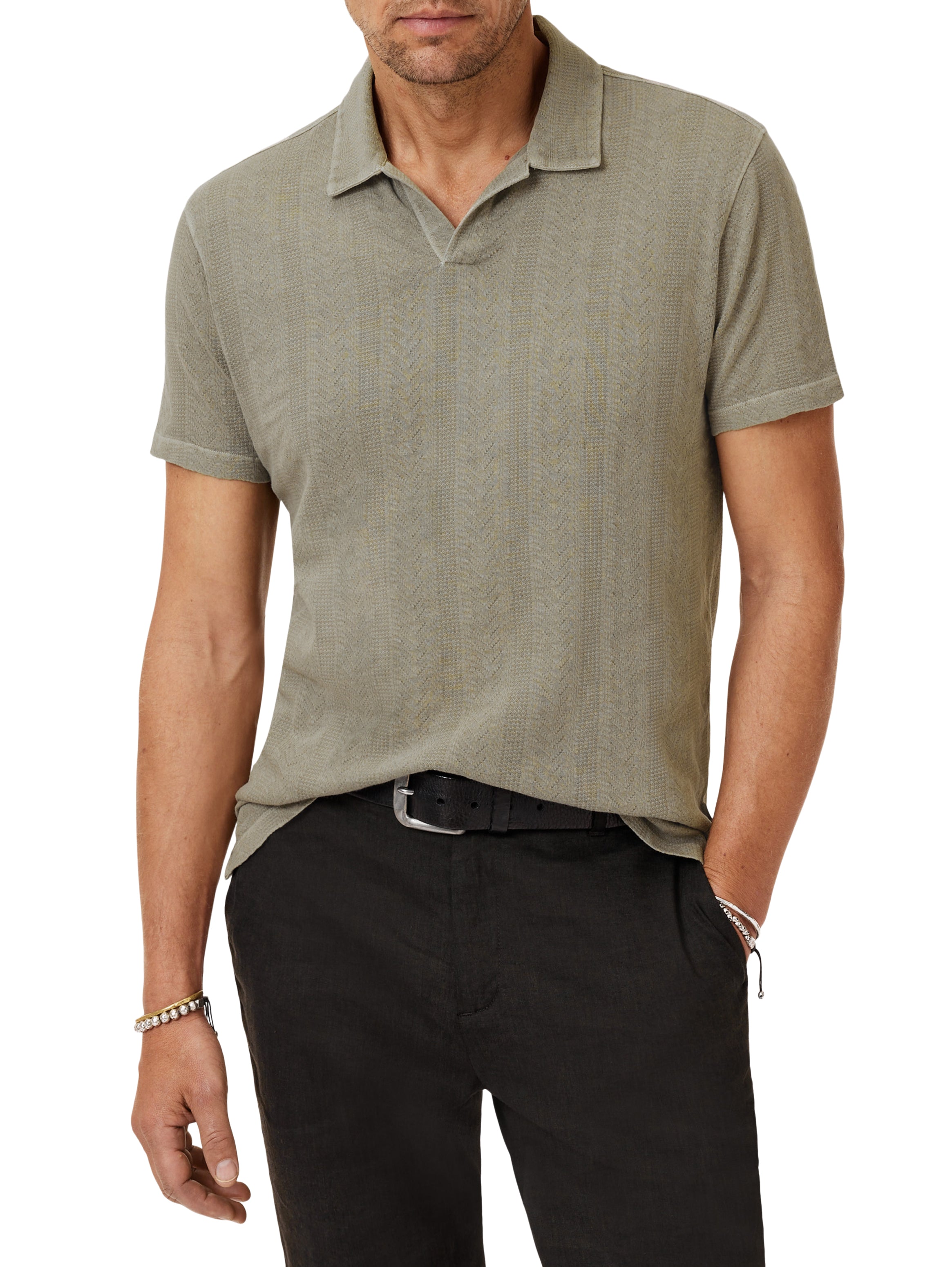 John Varvatos Lifestyle Zion Polo On Model - Mondo Uomo