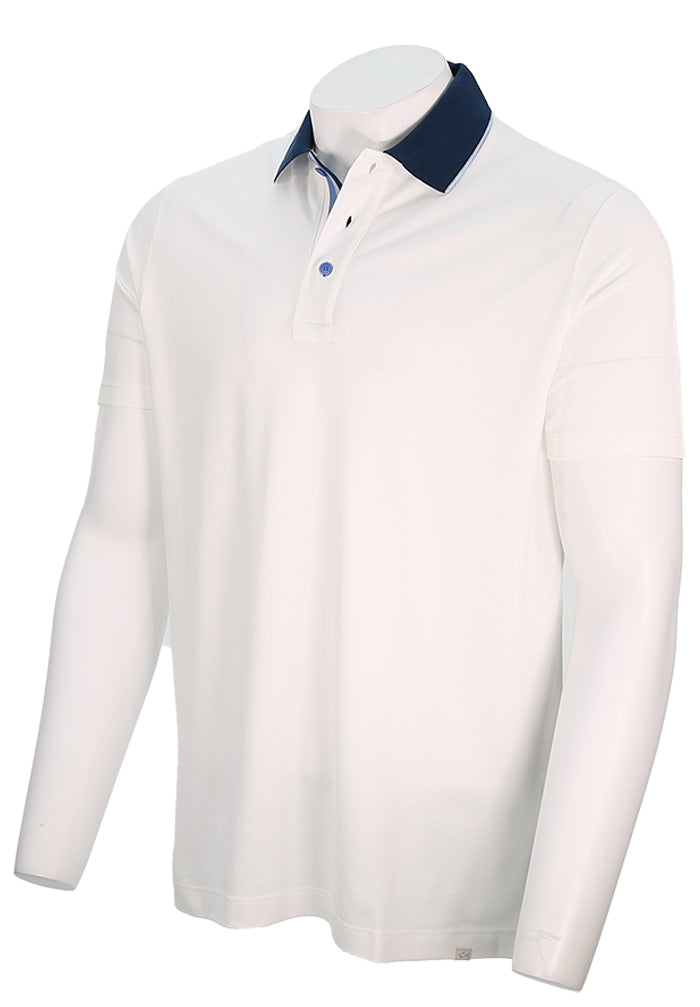 Paul & Shark Men's Short Sleeve Cotton Polo In Crisp White Angled View- Mondo Uomo