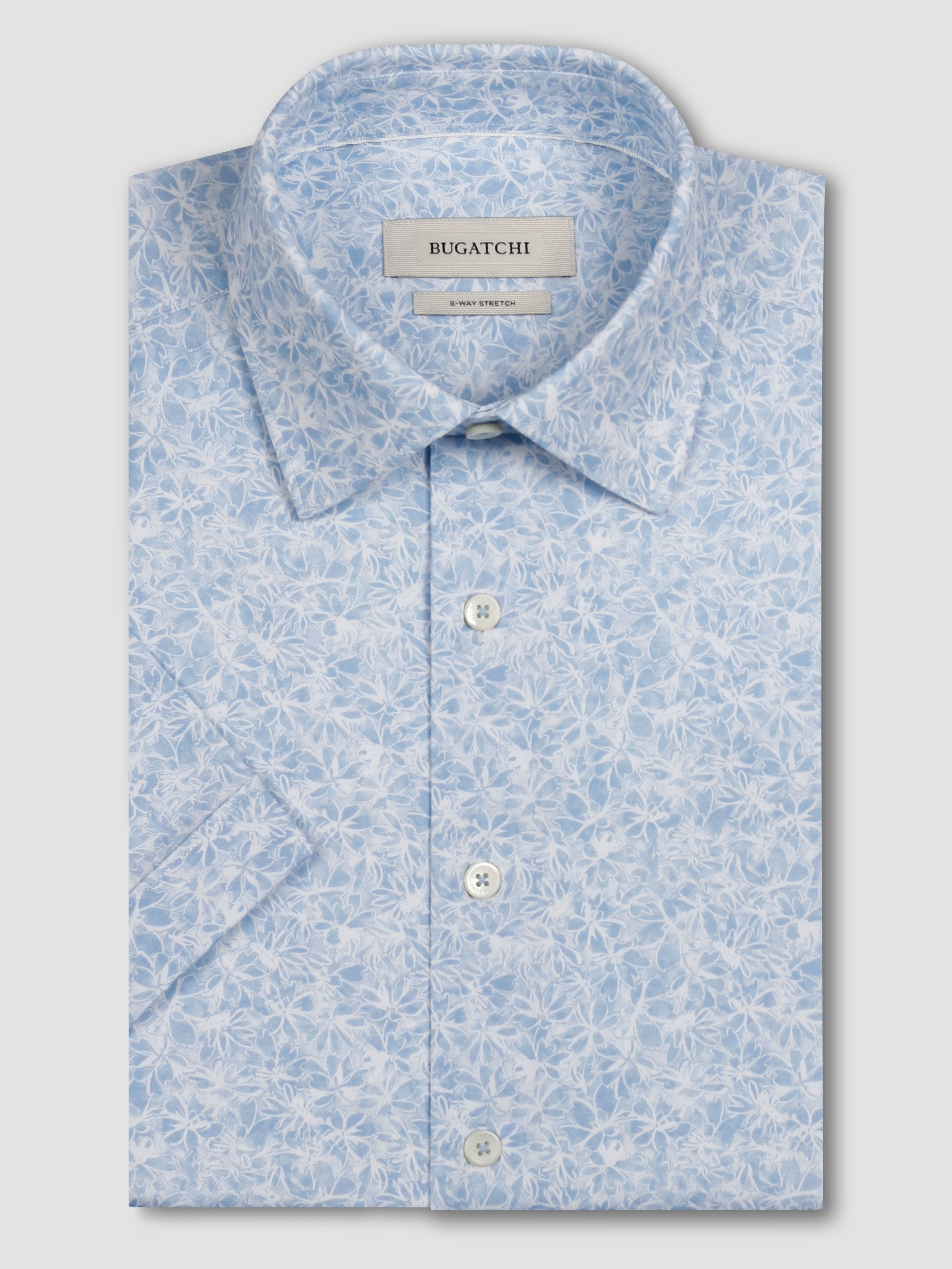 Bugatchi Ooohcotton S/S Shirt, Air Blue