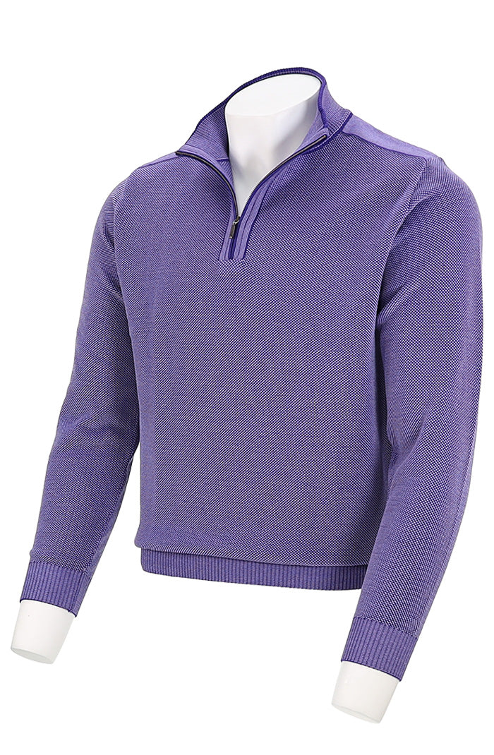 St. Croix Zip Mock Crystal Stitch, Dahlia/Mercury