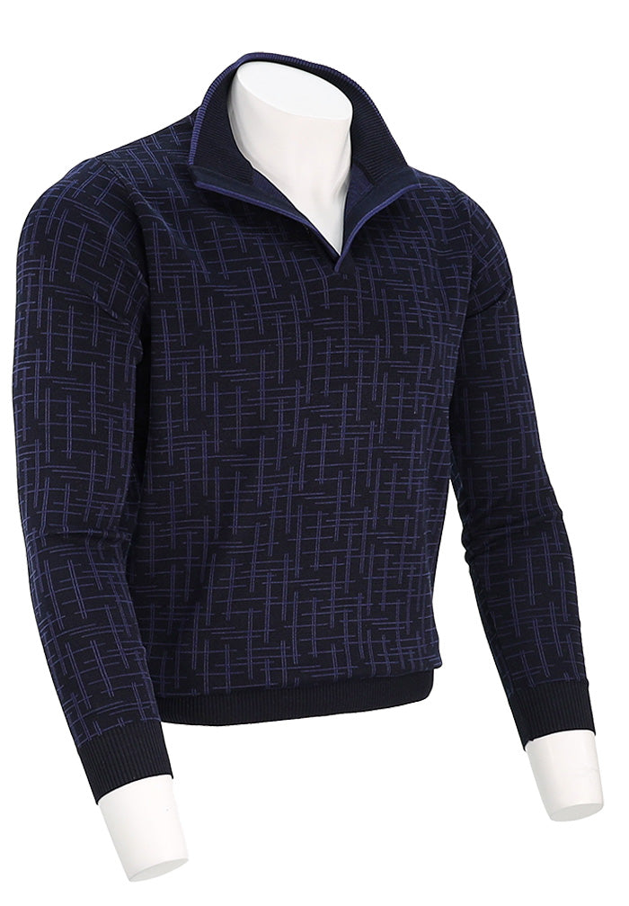 St. Croix Cross Hatch Open Mock | Deep Navy