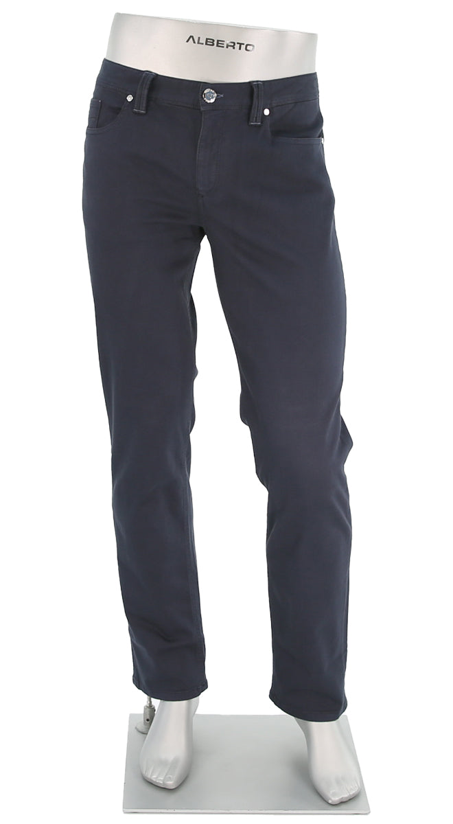 Alberto Men's Pipe Stretch Colored Denim In Dark Navy Blue - Mondo Uomo