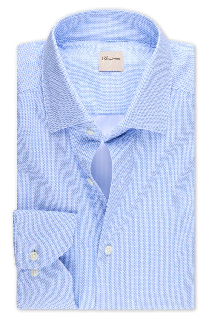 Stenstroms Slimline Active Stretch Shirt, Blue Pattern | Mondo Uomo Naples FL