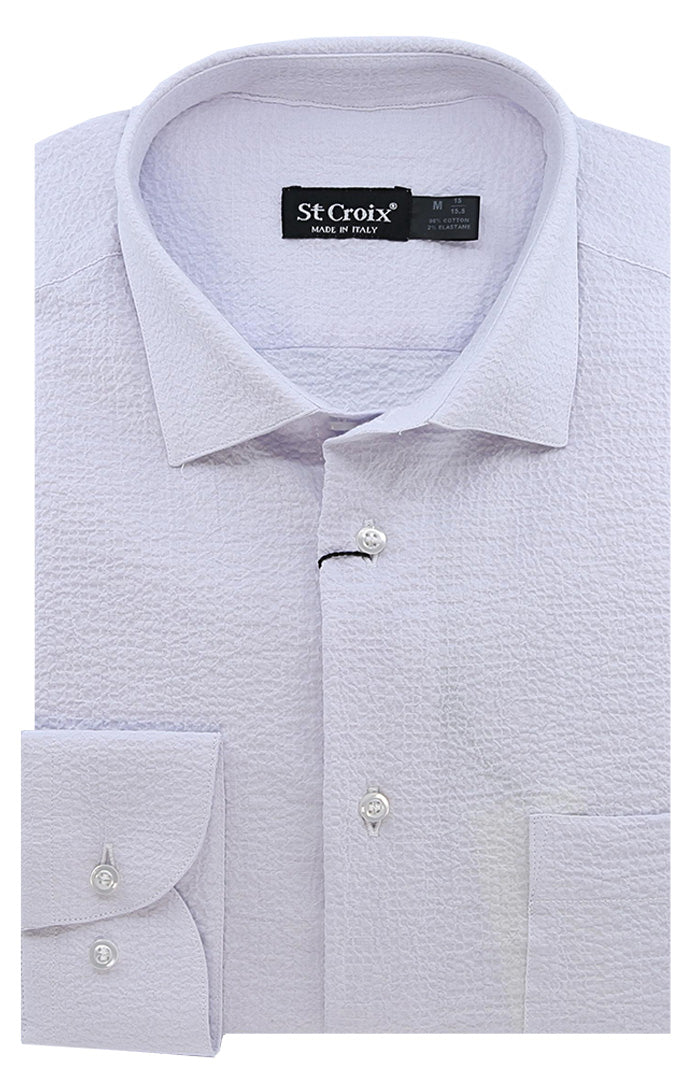 St. Croix L/S Seersucker Shirt For Men In Aster - Mondo Uomo