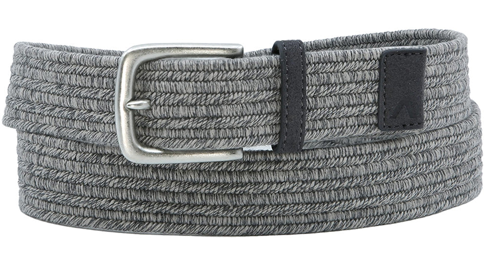 Alberto Miles Textured Woven Belt For Men In Grey B8315 - Mondo Uomo