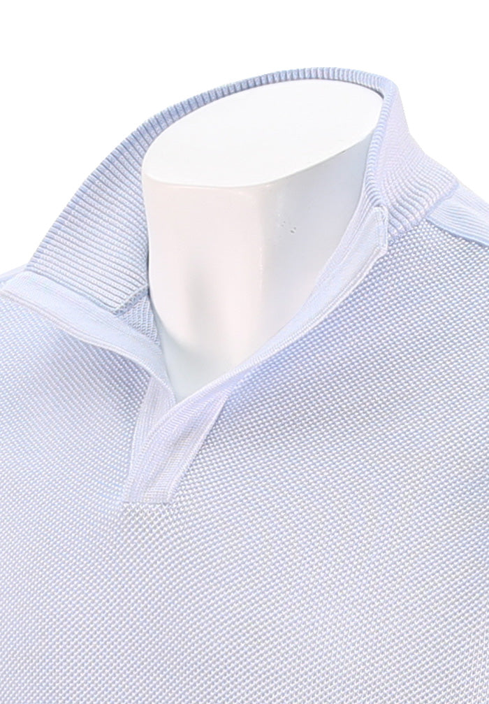 St. Croix Open Mock Crystal Stitch Sweater, SKY BLUE