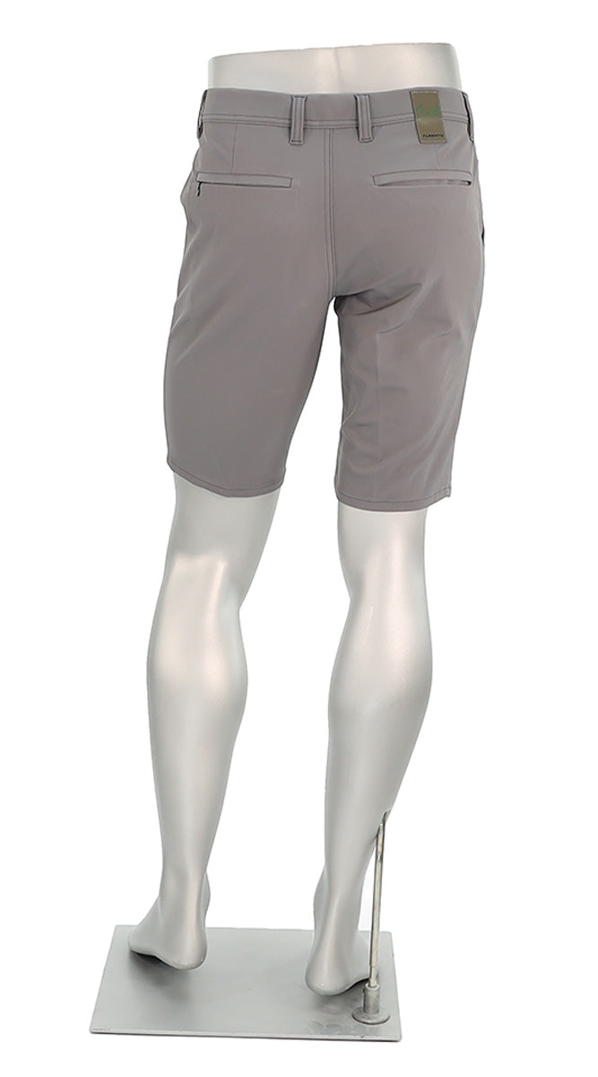 Alberto Earnie Golf 3X DRY Men’s Slim Fit Grey Performance Activewear Shorts Back View