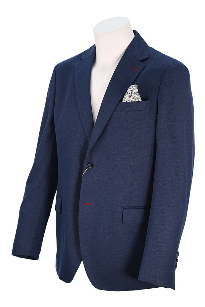 7 DOWN STREET (EROS CLOTHING) Men's Boston Sport Coat In Deep Navy Blue Angled View - Mondo Uomo