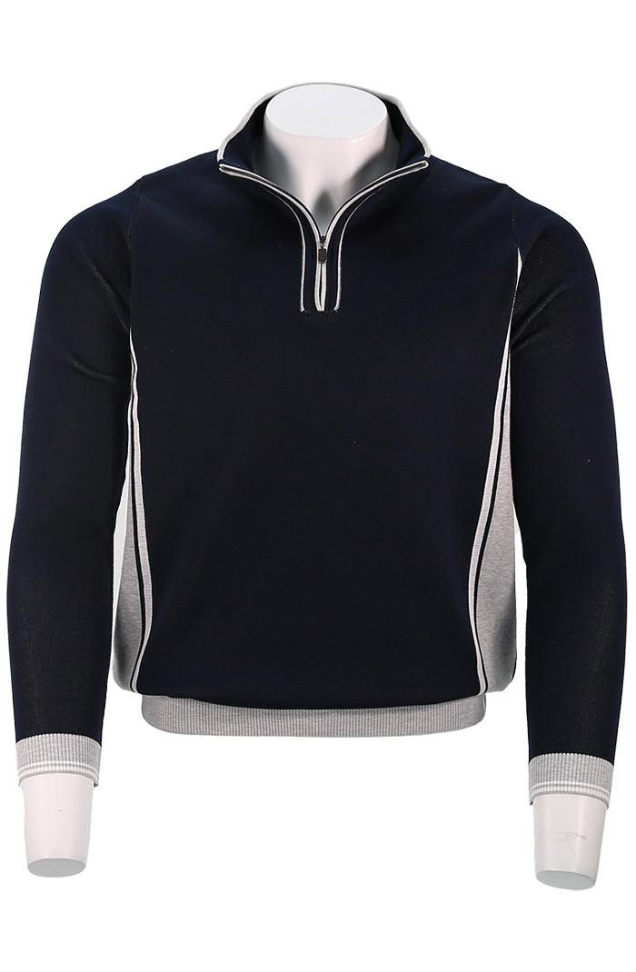 St. Croix Accent Zip Mock, DEEP NAVY