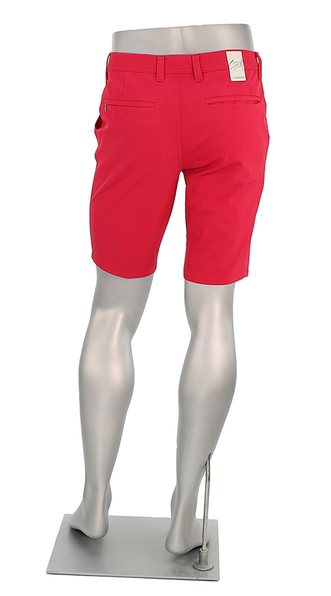 Alberto Earnie Golf 3X DRY Men’s Slim Fit Red Performance Activewear Shorts Back View