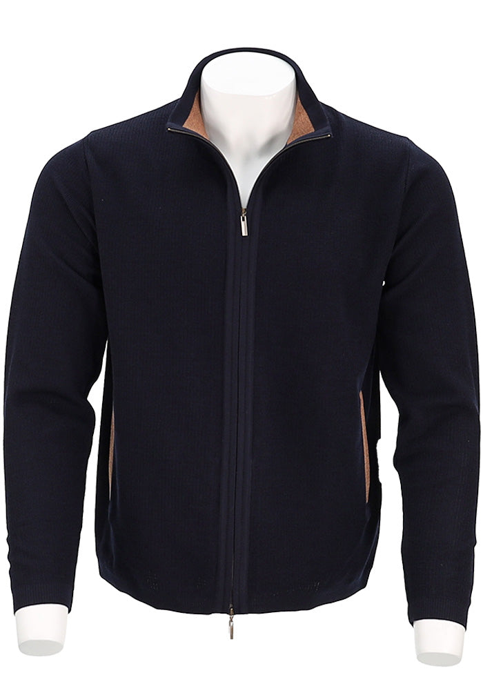 St. Croix Zip Cardigan | Deep Navy