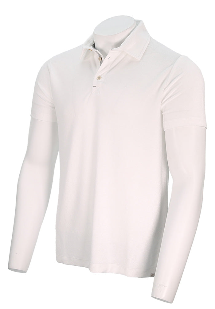Paul & Shark Men's Short Sleeve Toweling Polo In White Angled View - Mondo Uomo