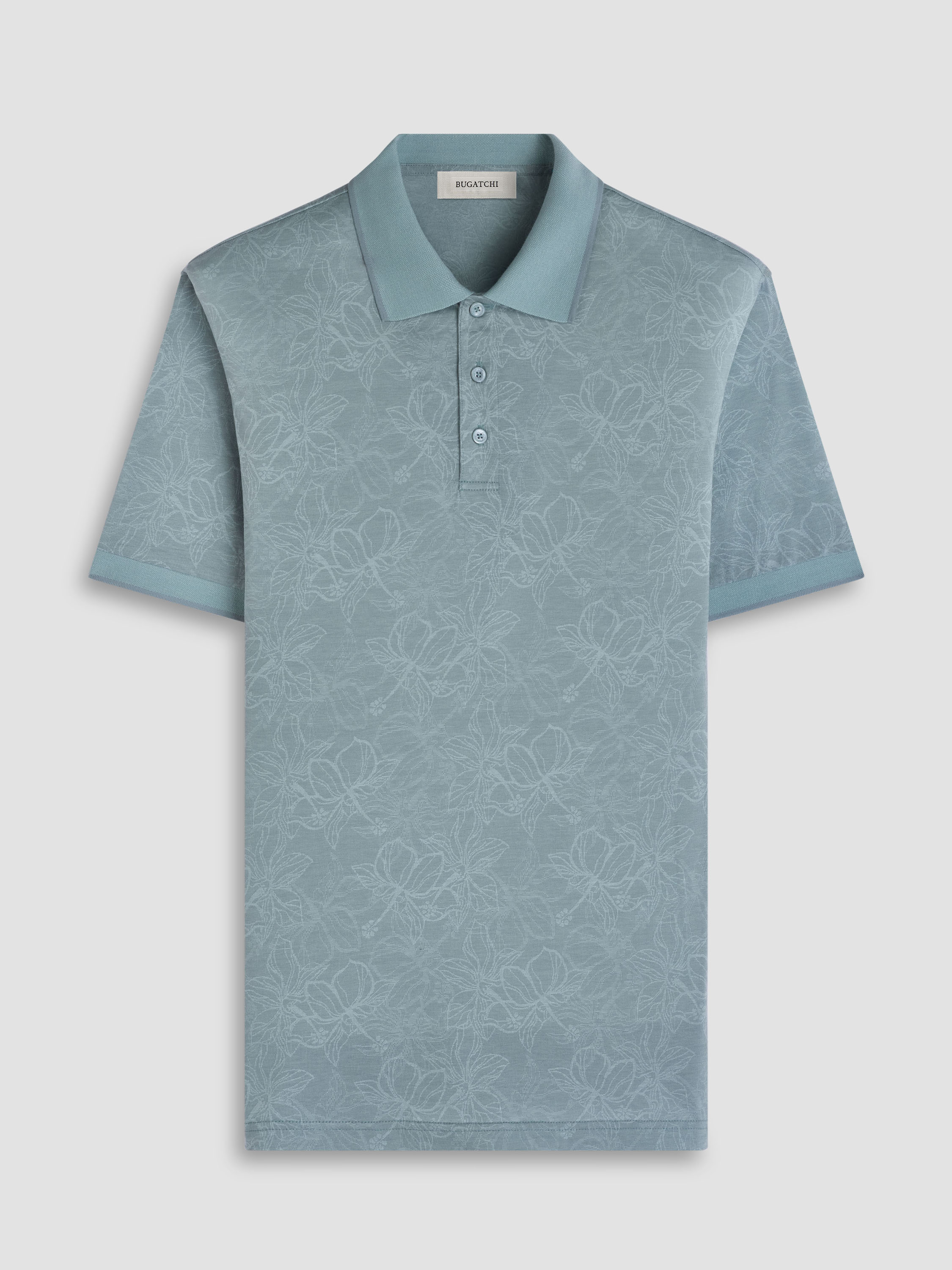 Bugatchi S/S 3 Button Polo, Seafoam