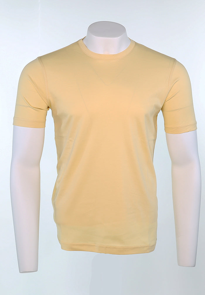 Raffi Aqua Cotton Lafayette Crew Neck Tee in Lemon | Mondo Uomo Naples FL #Color_Lemon