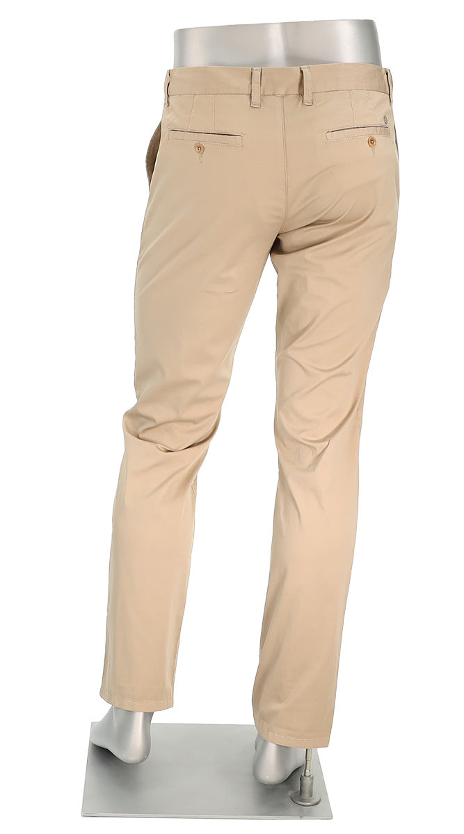 Alberto Super Light Cotton Pants For Men In Beige Back View L1506