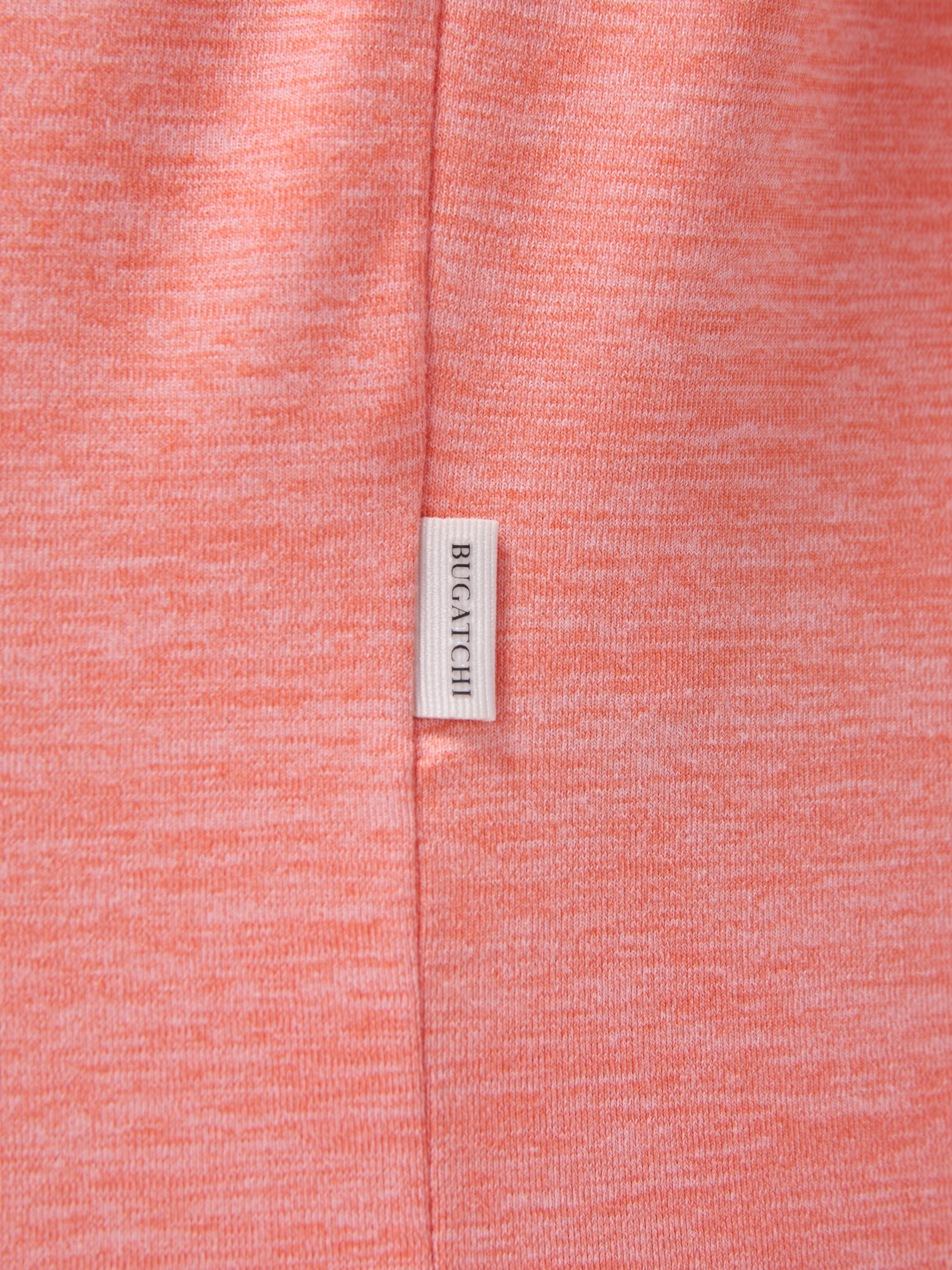 Bugatchi L/S Quarter Zip Knit For Men In Papaya GF3408K33
