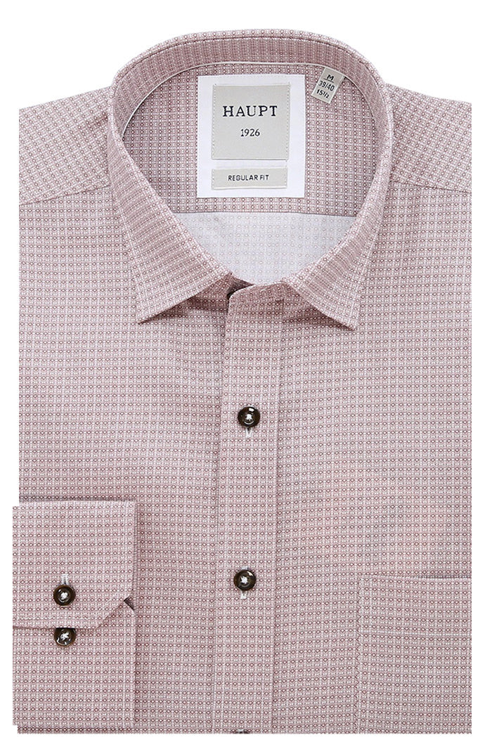 Haupt Long Sleeve Shirt For Men In Soft Dusty Pink - Mondo Uomo