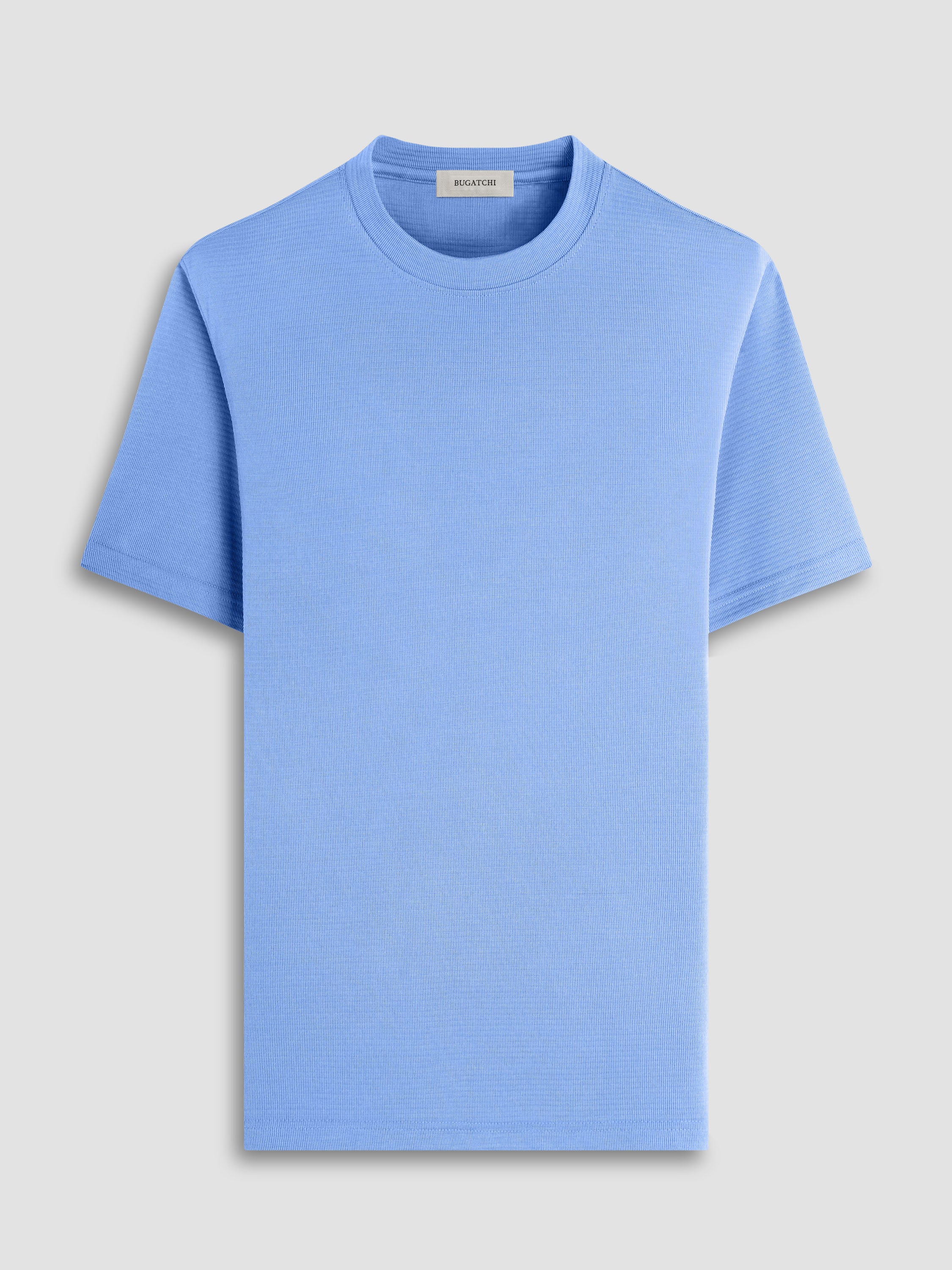 S/S Bugatchi Orville Crew Neck For Men In Classic Blue - Mondo Uomo