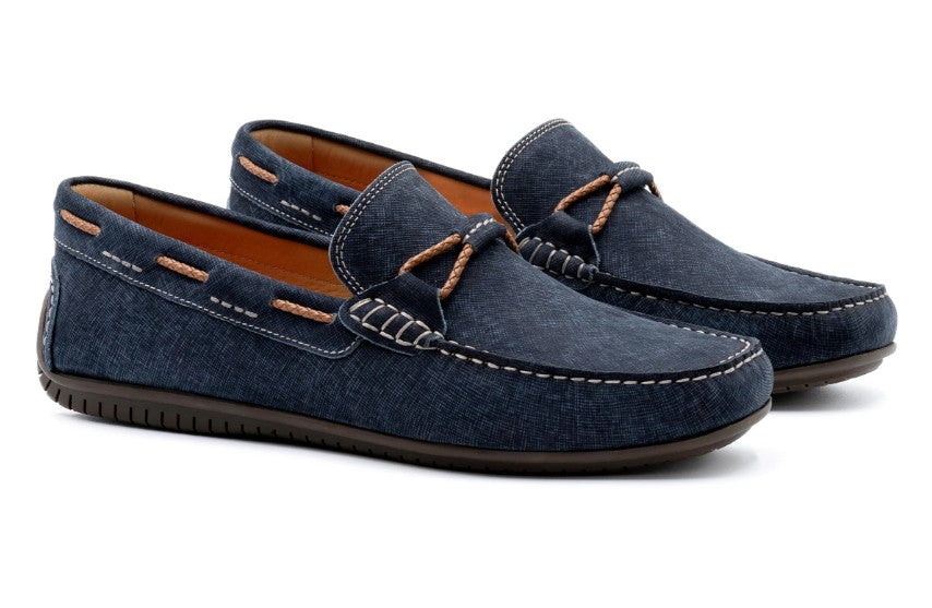 Martin Dingman Bermuda Braided Bit Loafers, NAVY