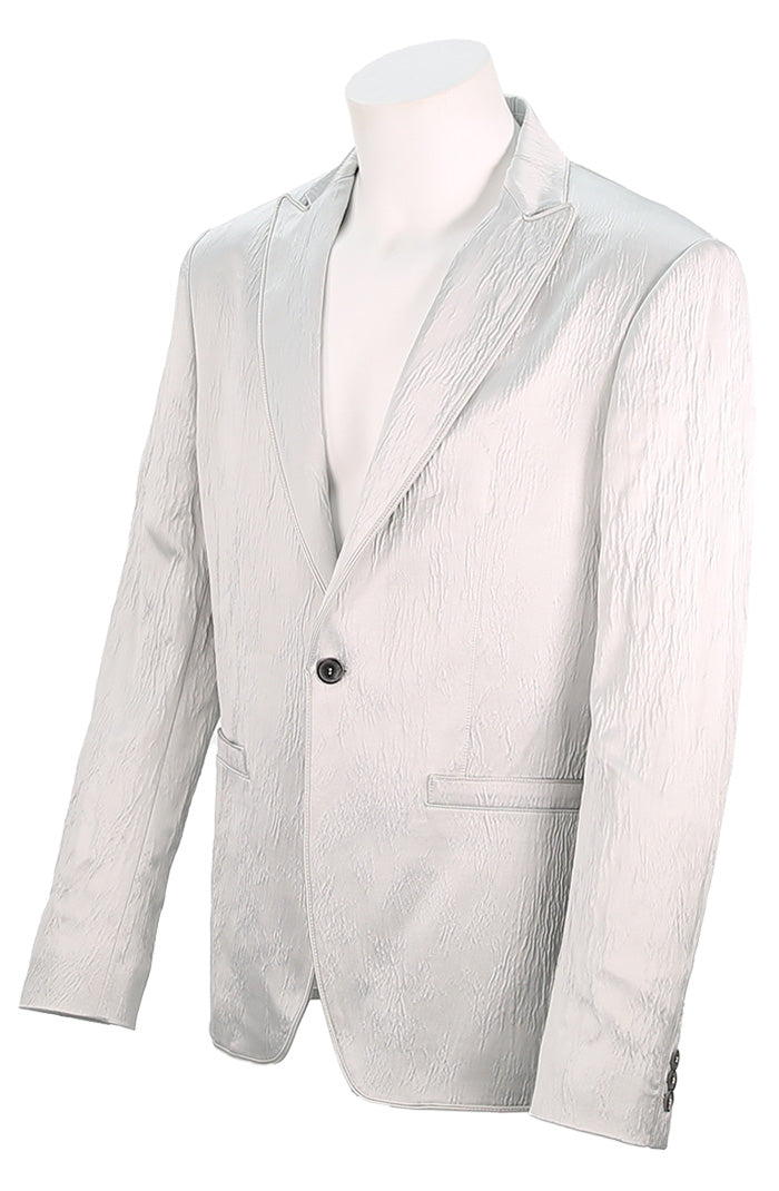 John Varvatos Men's Peak Lapel Jacket In Light Grey Angled View JVS2356S25