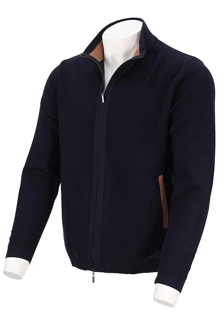 St. Croix Zip Cardigan | Deep Navy