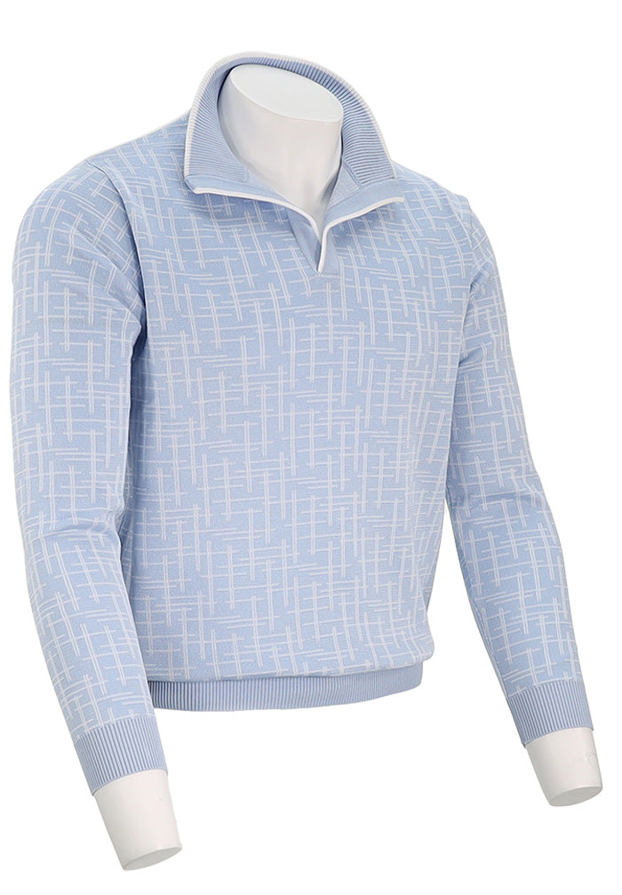 St. Croix Cross Hatch Open Mock | Powder Blue