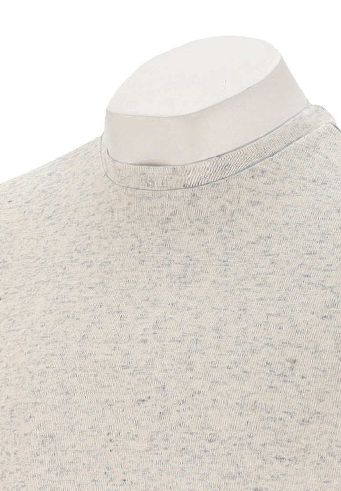 Marcello Men’s Oakwood Flecking Pullover in Wheat with Charcoal Flecks Close Up