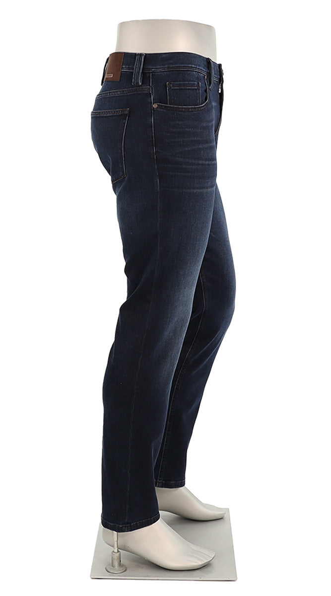 Alberto Men's Pipe Lefthand Jeans In Dark Blue Side Blue P1266