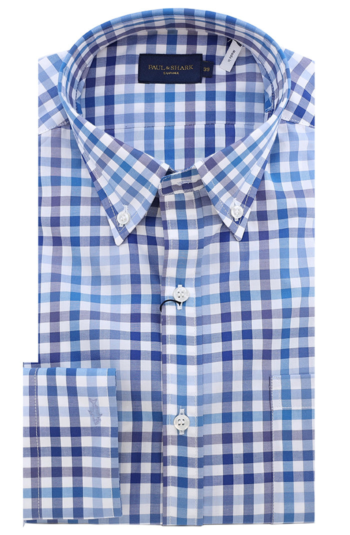 supima cotton dress shirts Paul & Shark Supima cotton Tartan Shirt C90 / 17