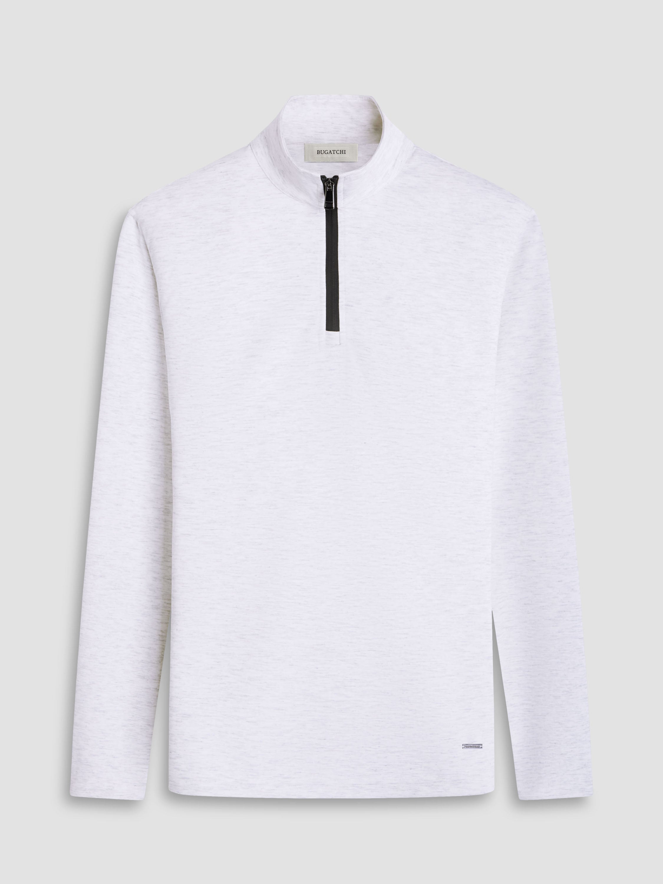 Bugatchi Heather Soft Touch 1/4 Zip For Men In Chalk - Mondo Uomo