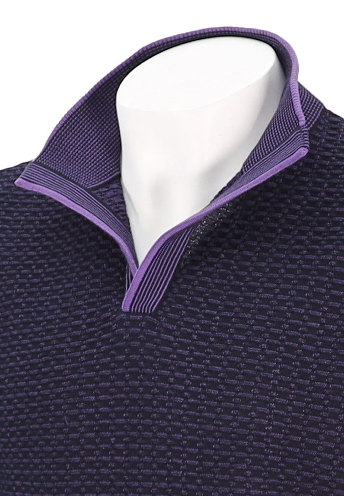 St Croix Two Tone Texture Open Mock | Empire