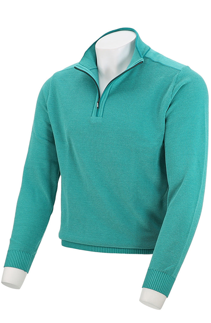 St. Croix Zip Mock Crystal Stitch, JADE/TURQUOISe