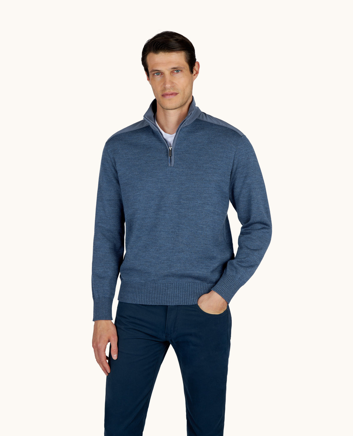 Paul & Shark Typhoon Wool Half Zip Sweater – view 4