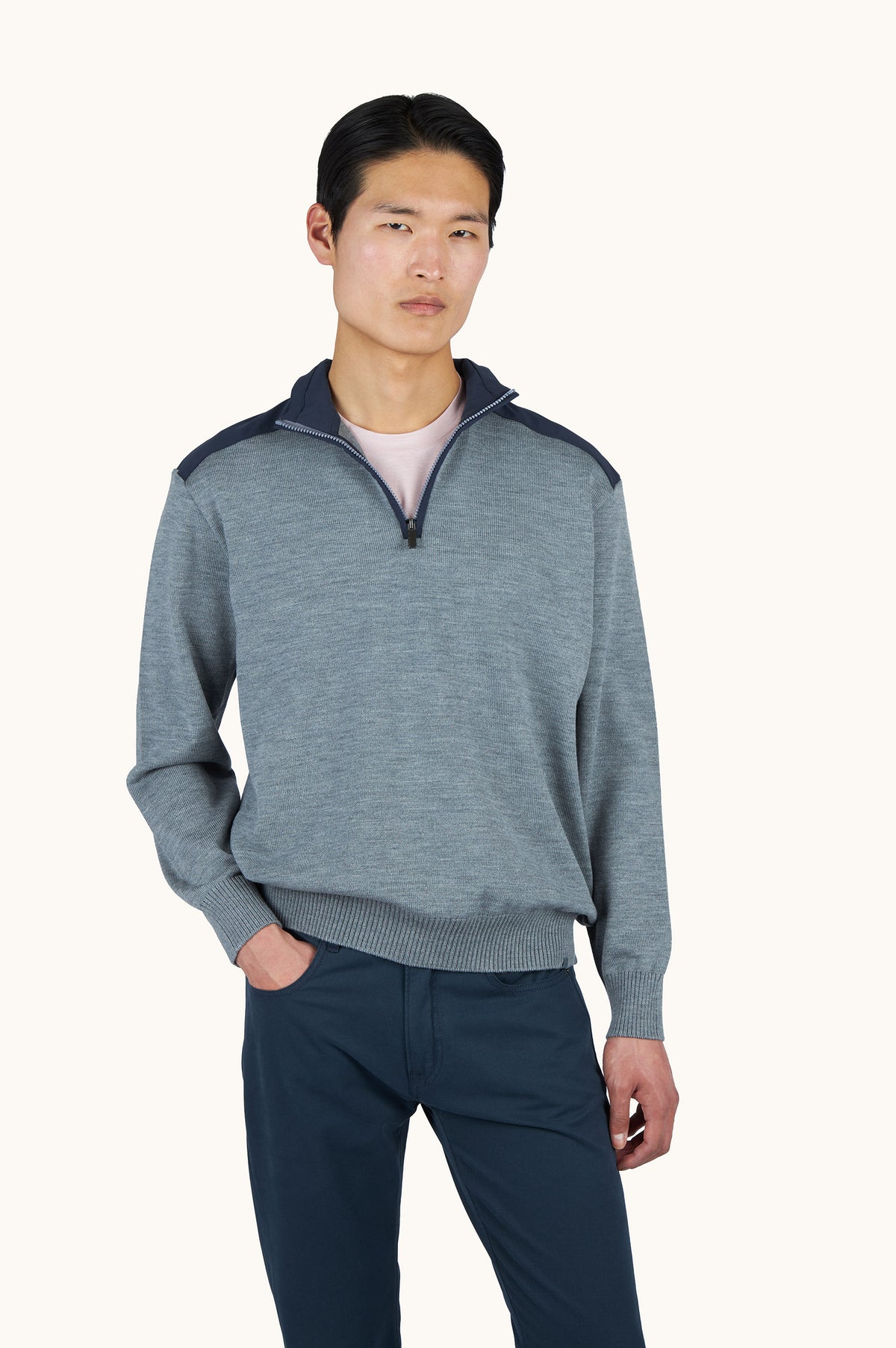 Paul & Shark Typhoon Wool Half Zip Sweater – view 4