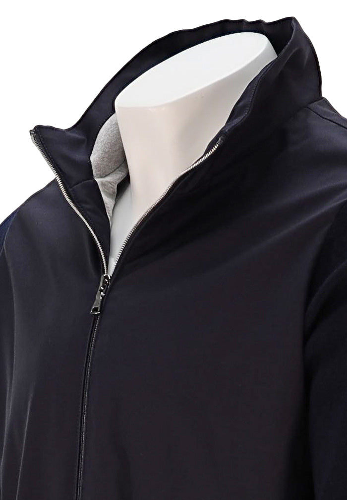 PAUL & SHARK Men’s Navy Wool Hybrid Jacket with Zip Pockets Close Up