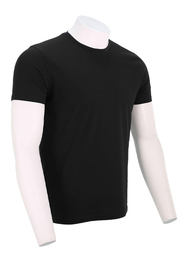 Patrick Assaraf Short Sleeve Cotton Crew, Black