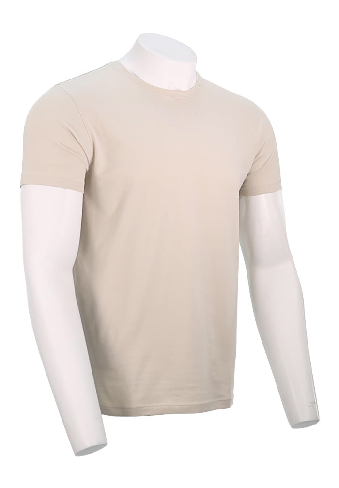 Patrick Assaraf Short Sleeve Cotton Crew, Frappe