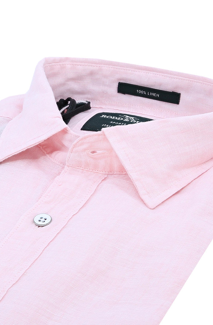 Rodd and Gunn Men's S/S Shirt In Rosewater color Close Up LP6266