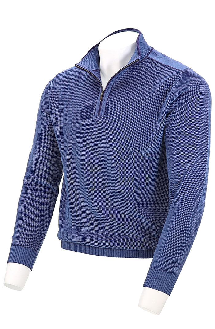 St. Croix Zip Mock Crystal Stitch, AMETYST/LT ROYL