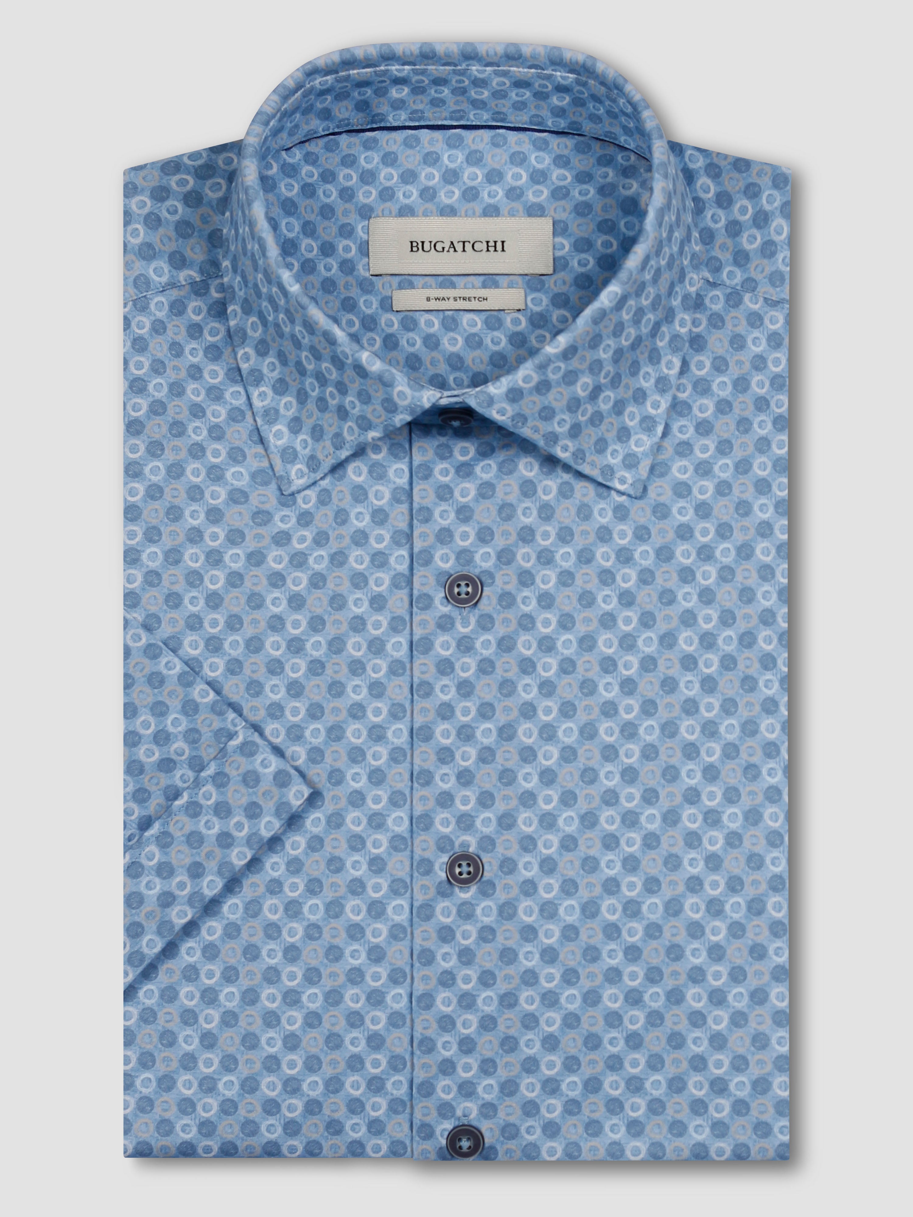 Bugatchi Ooohcotton S/S Shirt, Air Blue