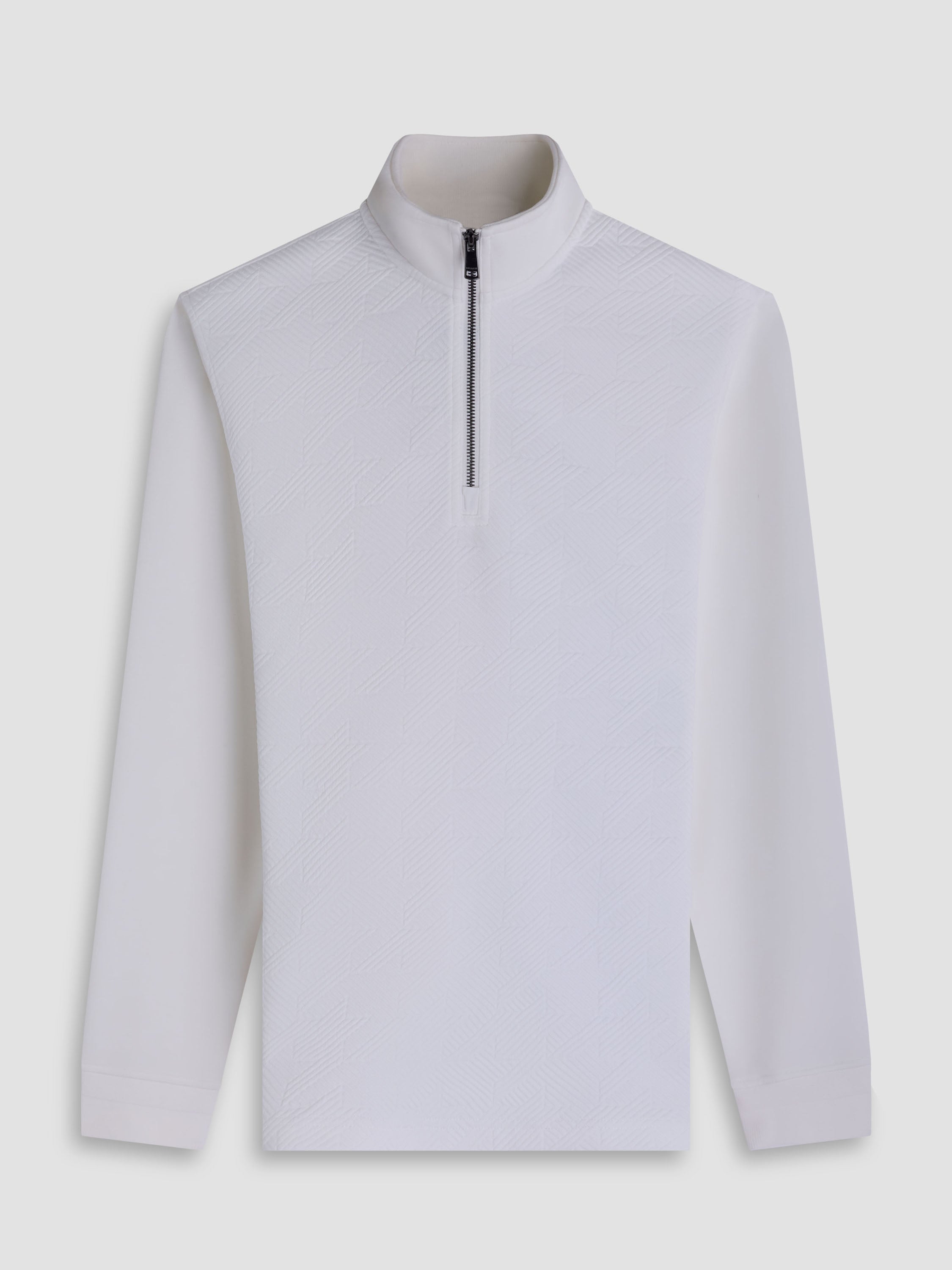 Bugatchi L/S Quarter Zip Knit, Chalk