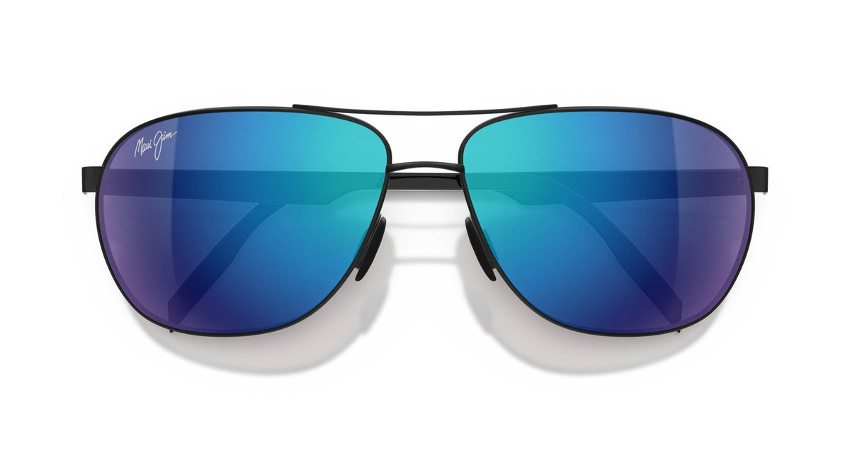 Maui Jim Castles Sunglasses in Matte Dark Ruthenium with Black with Blue Hawaii lenses | Mondo Uomo Naples FL