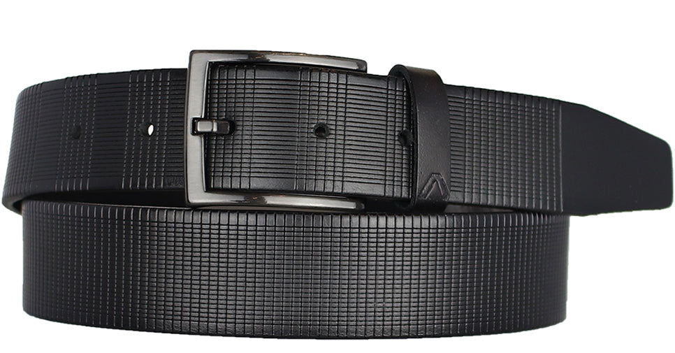 Alberto Vertical Tonal Stripe Black Belt